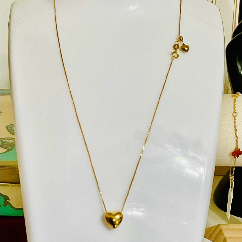 18k Gold Heart Pendant Necklace